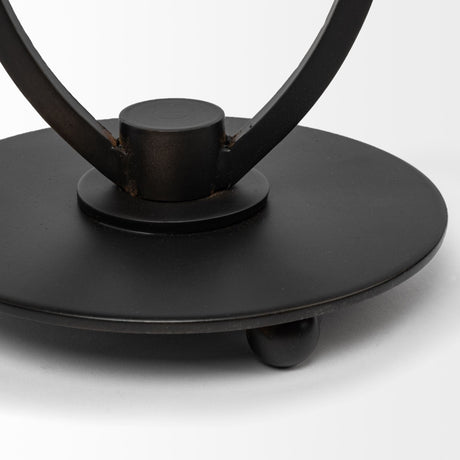 Salah I Small Black Iron Table Candle Holder by Mercana at Eve Furniture