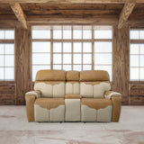 SALAMANCA LEATHER DUAL-POWER RECLINING CONSOLE LOVESEAT