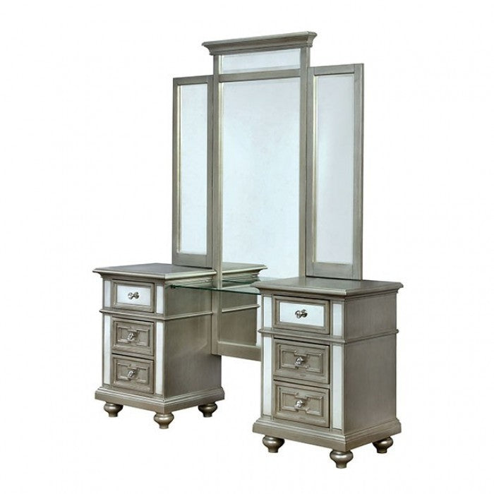 Salamanca Silver Vanity W/ Stool by Furniture of America at Eve Furniture