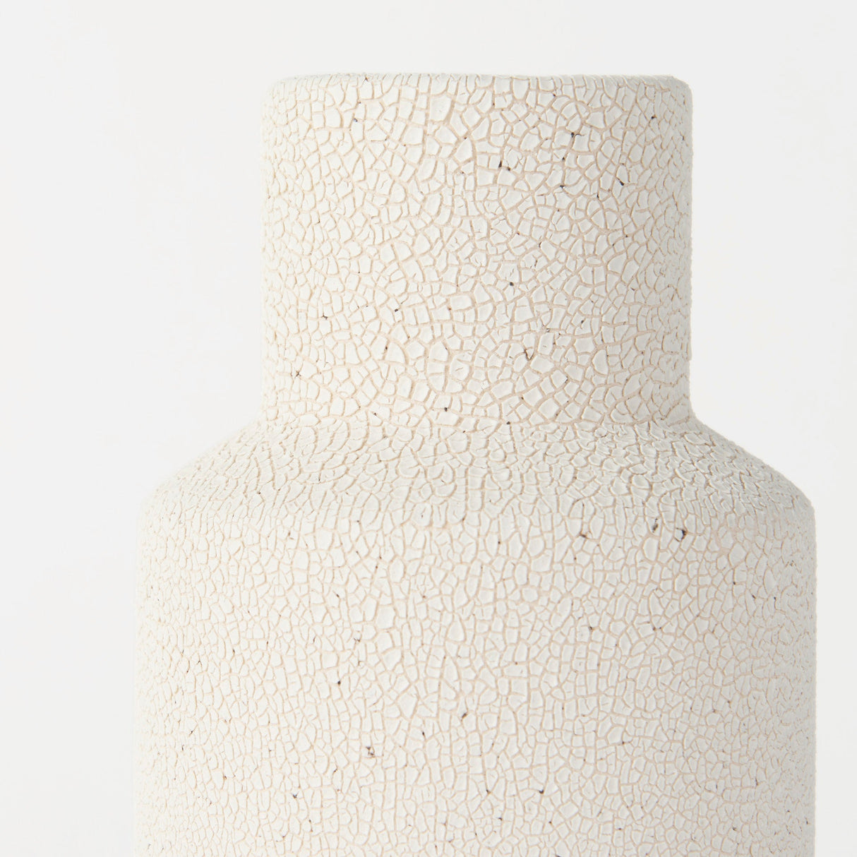Salar 4.5L x 4.5W x 11.0H Cream Gourd Style Crackled Ceramic Vase by Mercana at Eve Furniture