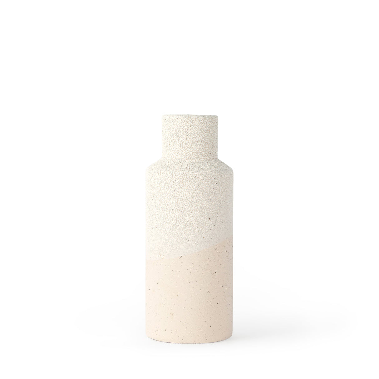 Salar 4.5L x 4.5W x 11.0H Cream Gourd Style Crackled Ceramic Vase by Mercana at Eve Furniture