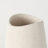 Salar 5.9L x 5.9W x 14.0H Cream Conical Crackled Ceramic Vase by Mercana at Eve Furniture