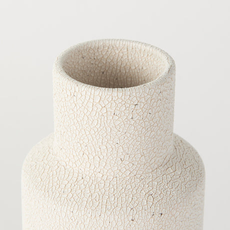 Salar Cream Gourd Style Crackled Ceramic Vase by Mercana at Eve Furniture