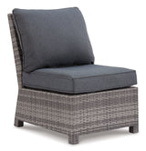 Salem Beach 2-Piece Outdoor Sectional with 2 Chairs in Gray