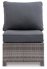 Salem Beach 3-Piece Outdoor Sectional with Chair, Coffee Table and End Table in Gray