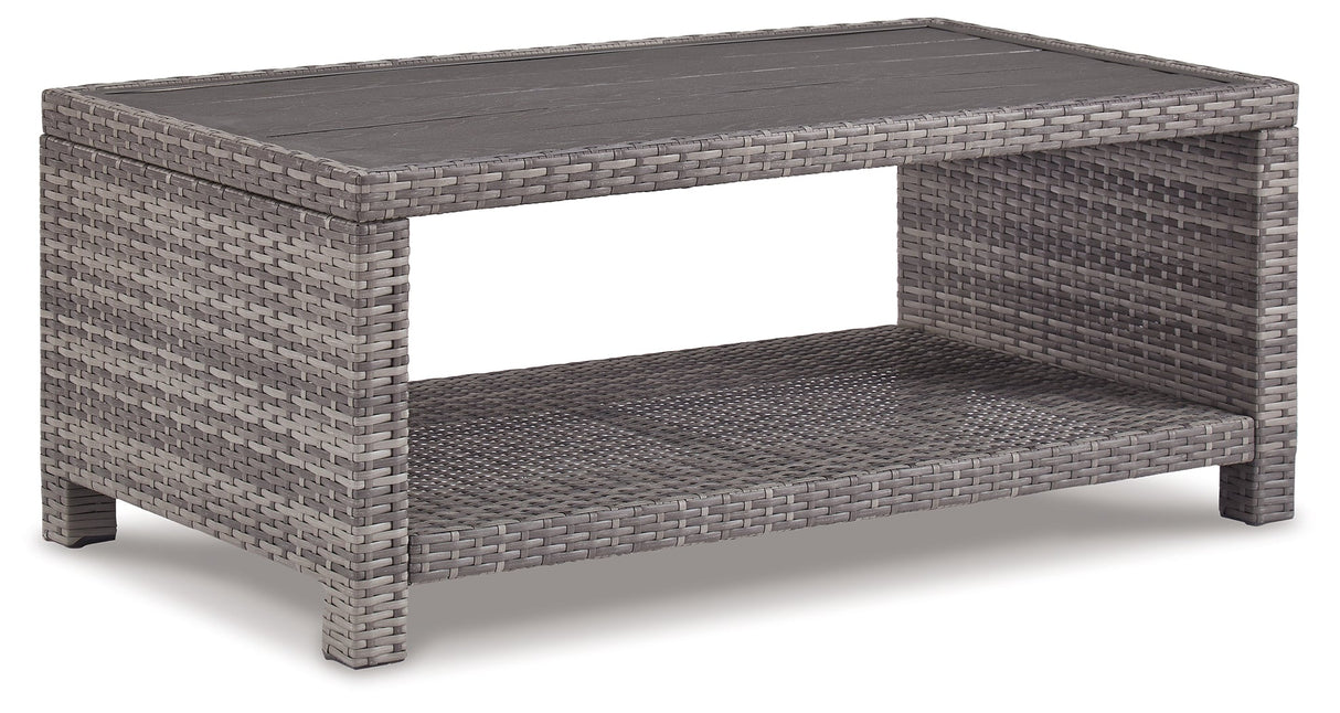 Salem Beach 3-Piece Outdoor Sectional with Chair, Coffee Table and End Table in Gray