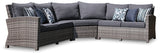 Salem Beach 3-Piece Outdoor Sectional with Coffee Table in Gray