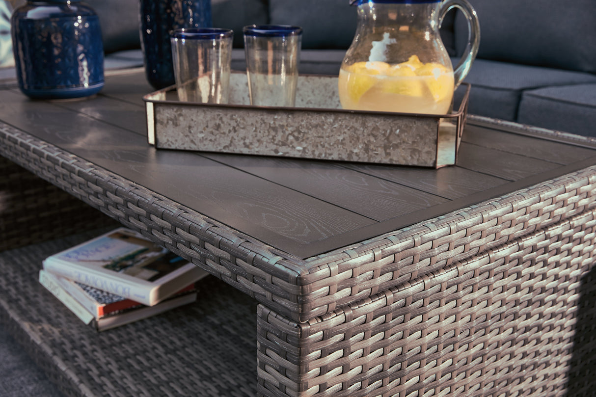 Salem Beach Outdoor Coffee Table with 2 End Tables in Gray