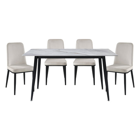 Salerno Beige 5-Piece Dining Room Set by Homelegance at Eve Furniture