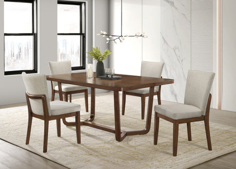 Salerno Beige and Brown Dining Side Chair, Set of 2 by Crown Mark at Eve Furniture
