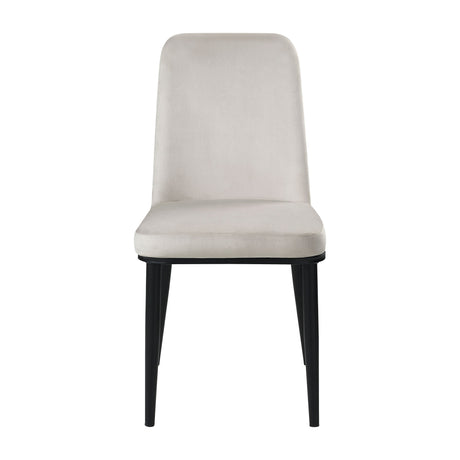 Salerno Beige Velvet Dining Chair, Set of 2 by Homelegance at Eve Furniture