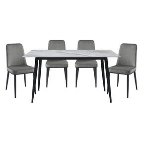 Salerno Gray 5-Piece Dining Room Set by Homelegance at Eve Furniture