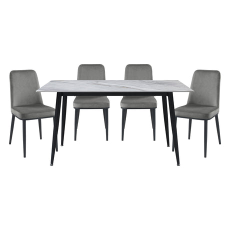 Salerno Gray 5-Piece Dining Room Set by Homelegance at Eve Furniture