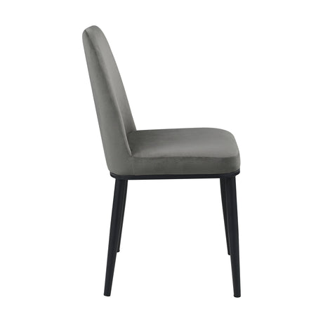 Salerno Gray Velvet Dining Chair, Set of 2 by Homelegance at Eve Furniture