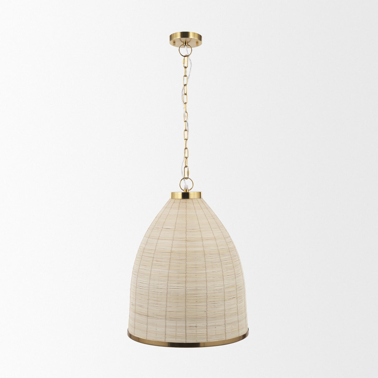 Saliha Cane w/ Brass Metal Pendant Light by Mercana at Eve Furniture