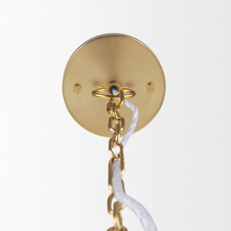 Saliha Cane w/ Brass Metal Pendant Light by Mercana at Eve Furniture