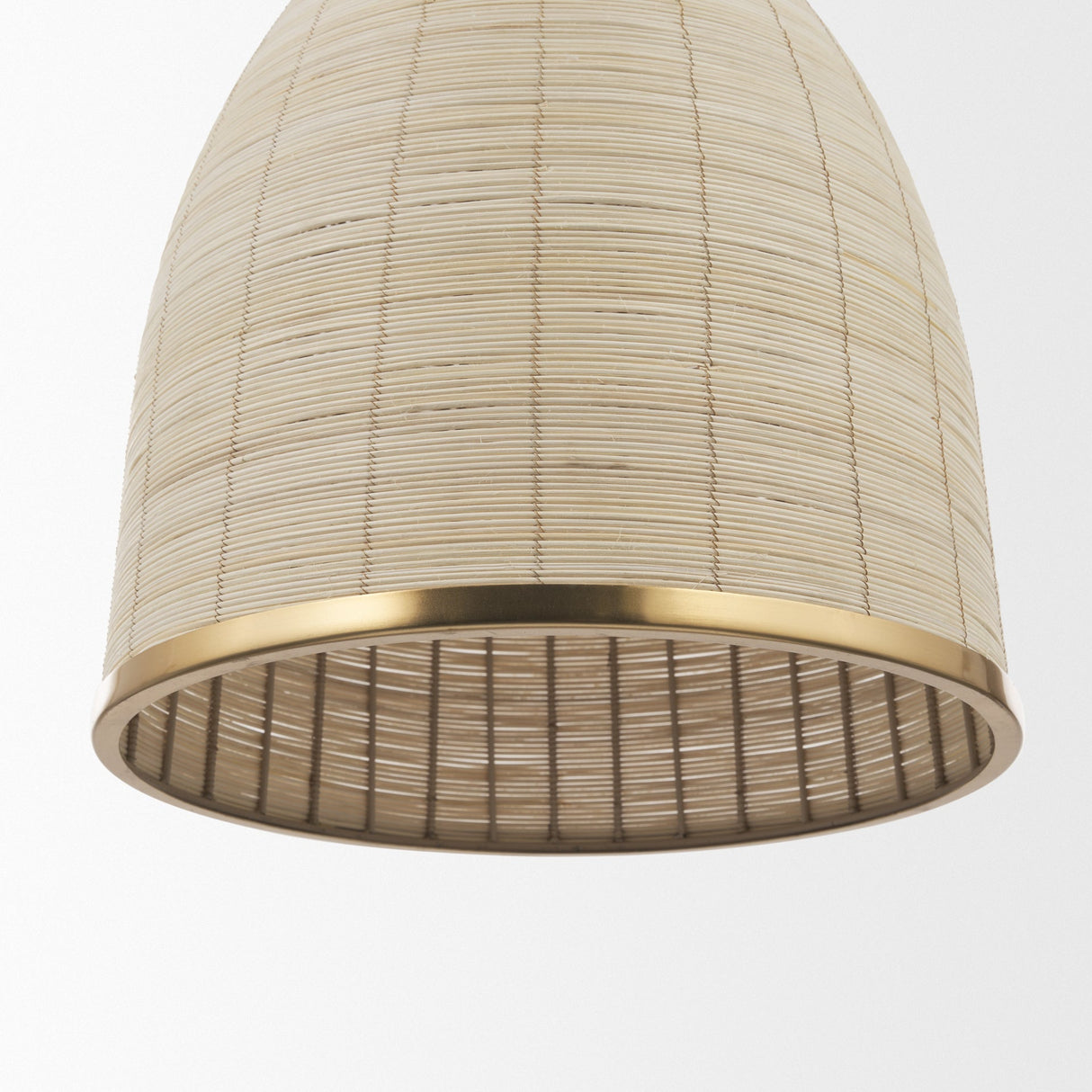 Saliha Cane w/ Brass Metal Pendant Light by Mercana at Eve Furniture