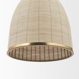 Saliha Cane w/ Brass Metal Pendant Light by Mercana at Eve Furniture
