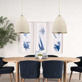 Saliha Cane w/ Brass Metal Pendant Light by Mercana at Eve Furniture