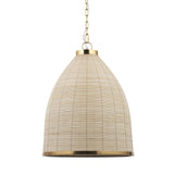 Saliha Cane w/ Brass Metal Pendant Light by Mercana at Eve Furniture
