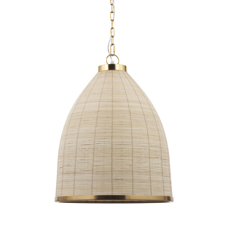 Saliha Cane w/ Brass Metal Pendant Light by Mercana at Eve Furniture