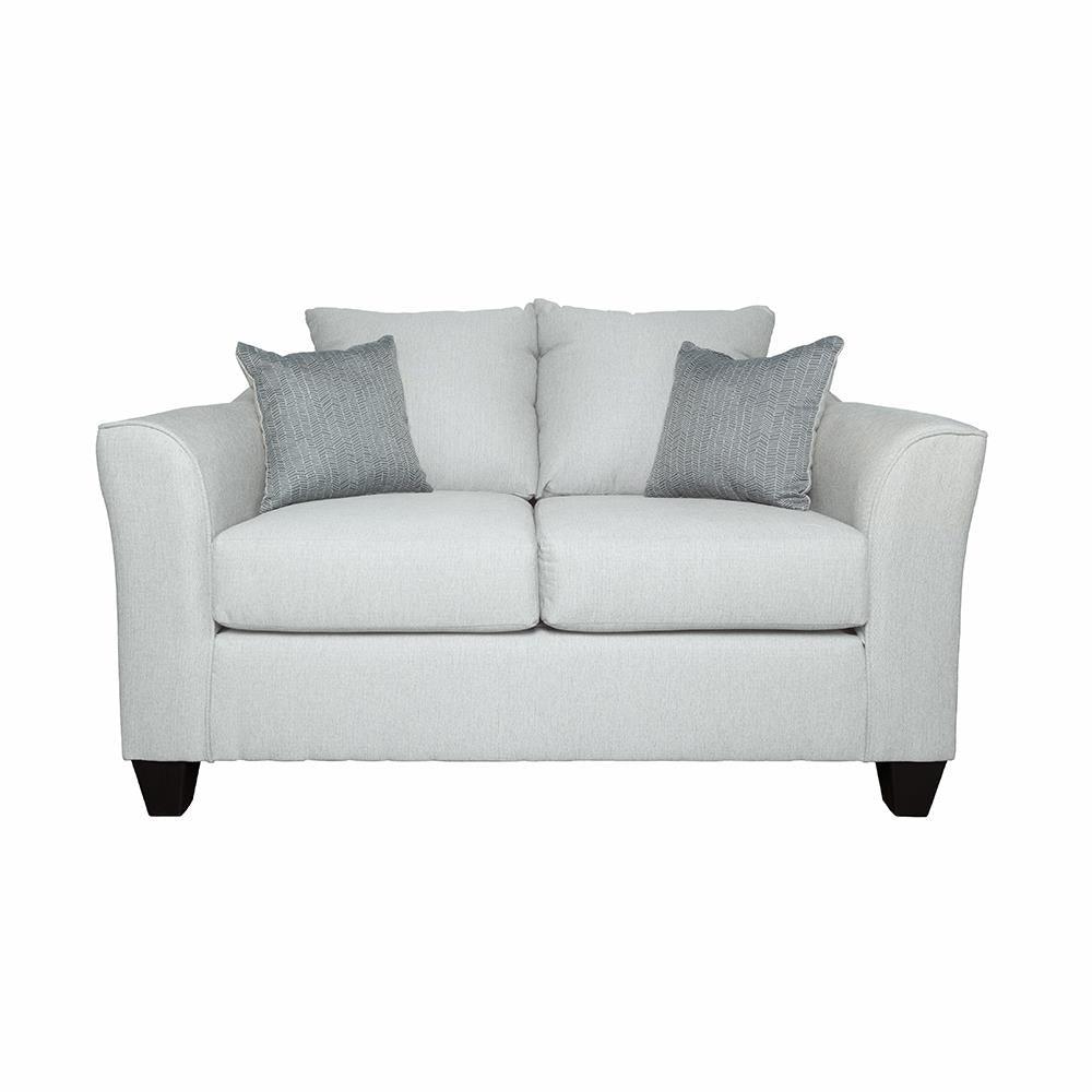 Salizar Gray Mist Upholstered Track Arm Fabric Loveseat by Coaster at Eve Furniture