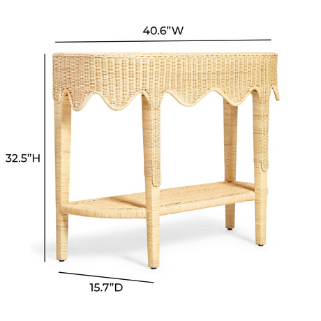 Sally 41" Natural Rattan Console Table by TOV Furniture at Eve Furniture