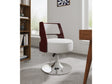 Salon Adjustable Height Swivel Accent Chair in White and Polished Chrome (set of 2) by Manhattan Comfort at Eve Furniture