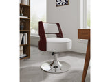 Salon Adjustable Height Swivel Accent Chair in White and Polished Chrome (set of 2) by Manhattan Comfort at Eve Furniture