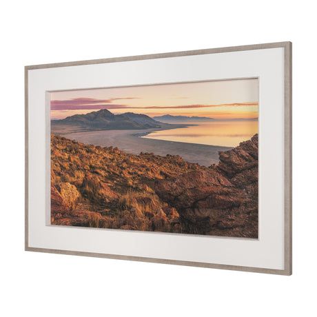 Salt Lake Sunrise by Gary Blatter a Hand Embellished Framed Photo Art Print Matted under Glass by Mercana at Eve Furniture