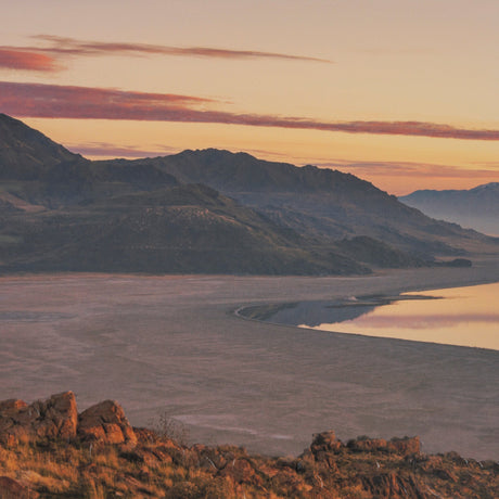 Salt Lake Sunrise by Gary Blatter a Hand Embellished Framed Photo Art Print Matted under Glass by Mercana at Eve Furniture