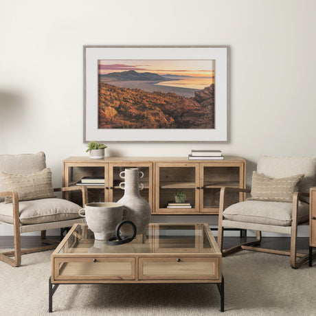 Salt Lake Sunrise by Gary Blatter a Hand Embellished Framed Photo Art Print Matted under Glass by Mercana at Eve Furniture