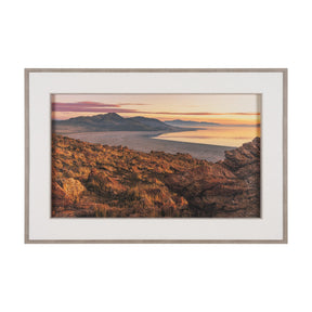 Salt Lake Sunrise by Gary Blatter a Hand Embellished Framed Photo Art Print Matted under Glass by Mercana at Eve Furniture