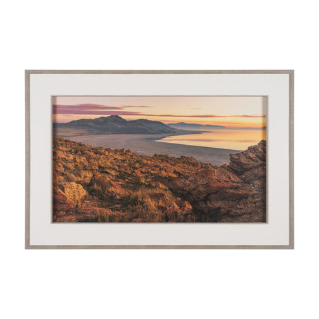 Salt Lake Sunrise by Gary Blatter a Hand Embellished Framed Photo Art Print Matted under Glass by Mercana at Eve Furniture