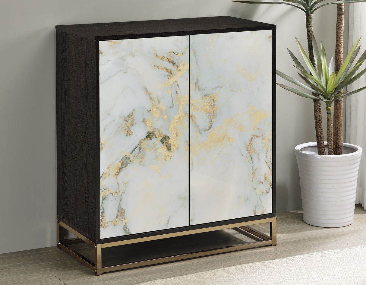 Salvador 2-Door Cabinet with Faux-Marble Doors