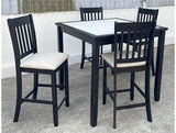 Salvador Black and White 5-Piece Counter Height Dining Set by Crown Mark at Eve Furniture
