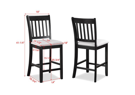 Salvador Black and White 5-Piece Counter Height Dining Set by Crown Mark at Eve Furniture