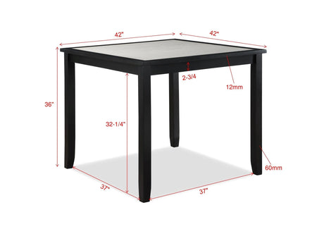 Salvador Black and White 5-Piece Counter Height Dining Set by Crown Mark at Eve Furniture