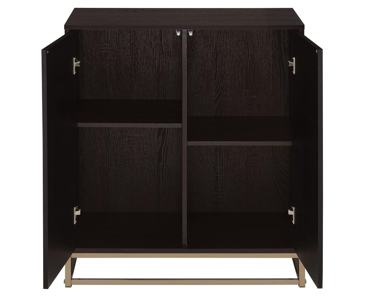 Salvador Champagne/Black 2-Door Cabinet with Faux-Marble Doors by Steve Silver at Eve Furniture