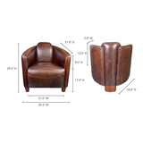 Salzburg Dark Brown Leather Club Chair by Moe's Home at Eve Furniture