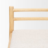 Sam Counter Stool W/ Light Brown Wood Frame and Beige Upholstered Seat by Mercana at Eve Furniture