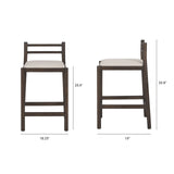Sam Dark Brown Wood w/ Cream Fabric Counter Stool by Mercana at Eve Furniture