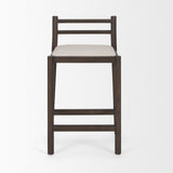 Sam Dark Brown Wood w/ Cream Fabric Counter Stool by Mercana at Eve Furniture