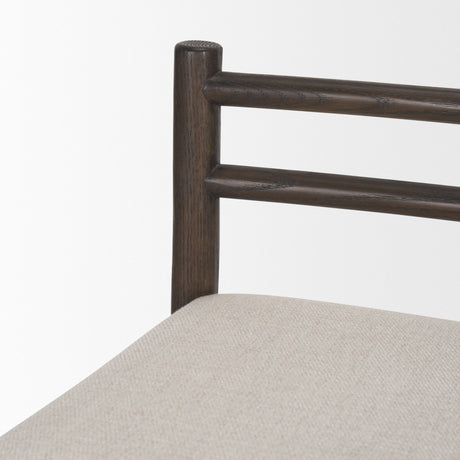 Sam Dark Brown Wood w/ Cream Fabric Counter Stool by Mercana at Eve Furniture