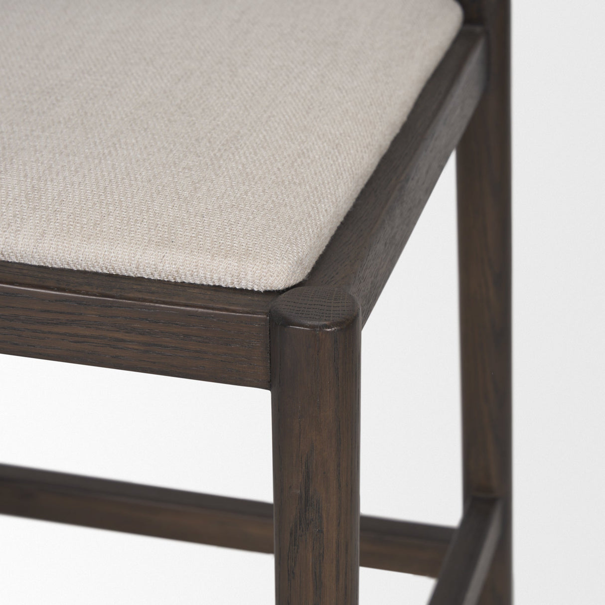 Sam Dark Brown Wood w/ Cream Fabric Counter Stool by Mercana at Eve Furniture