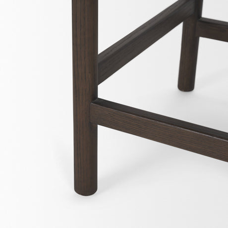 Sam Dark Brown Wood w/ Cream Fabric Counter Stool by Mercana at Eve Furniture