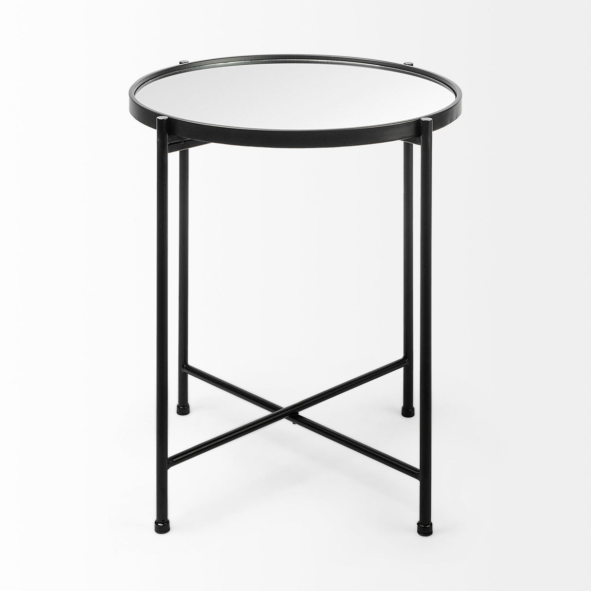 Samantha (Small) Black Mirror Top Accent Table by Mercana at Eve Furniture