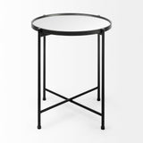 Samantha (Small) Black Mirror Top Accent Table by Mercana at Eve Furniture