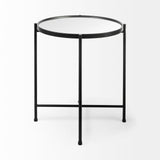 Samantha (Small) Black Mirror Top Accent Table by Mercana at Eve Furniture