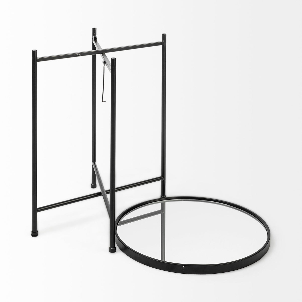 Samantha (Small) Black Mirror Top Accent Table by Mercana at Eve Furniture